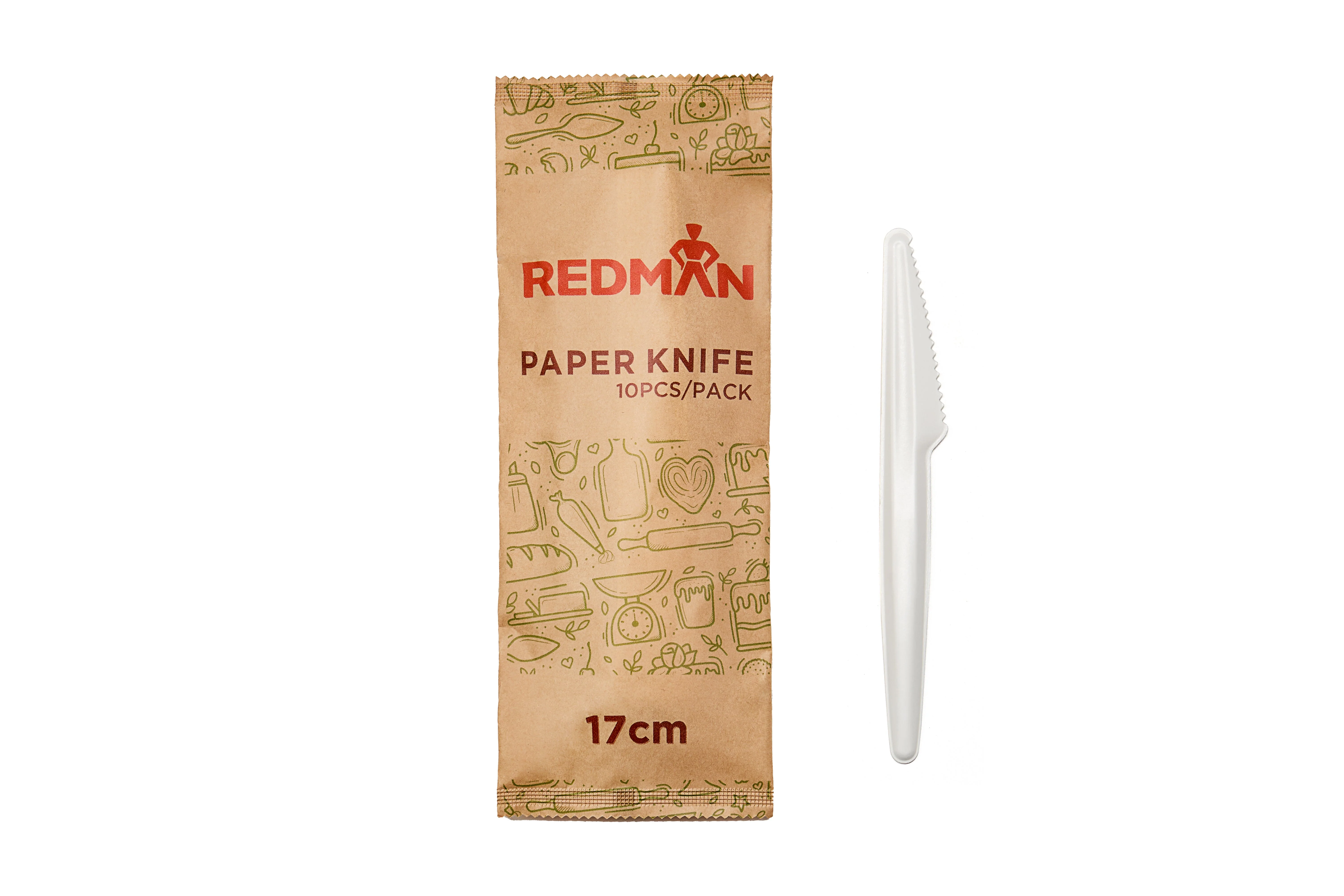 DISPOSABLE PAPER KNIFE17CM 10PC/PAC (#112494)