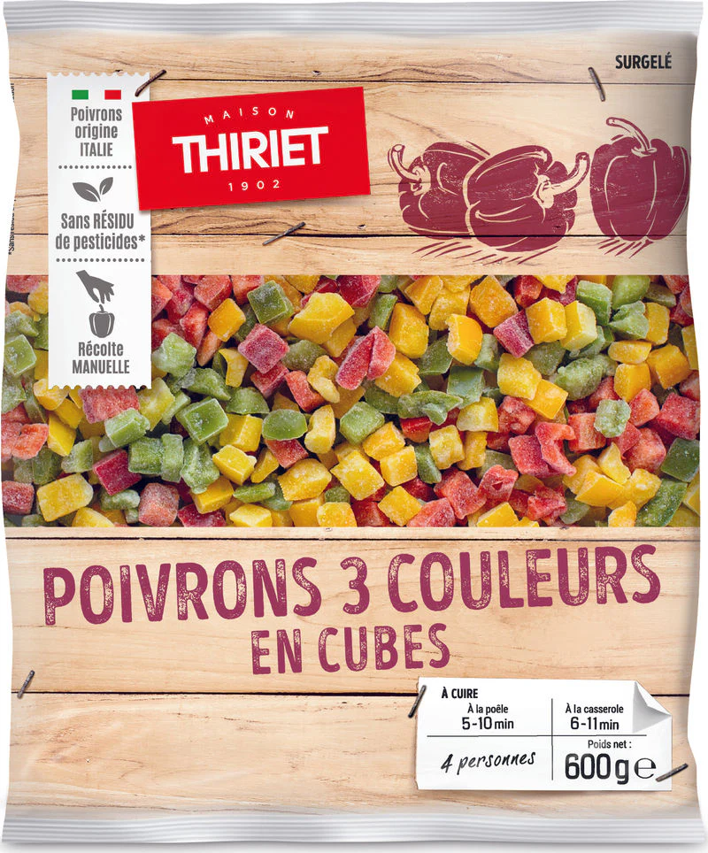 diced bell peppers 3 colours 600g 4 portions (#113104)
