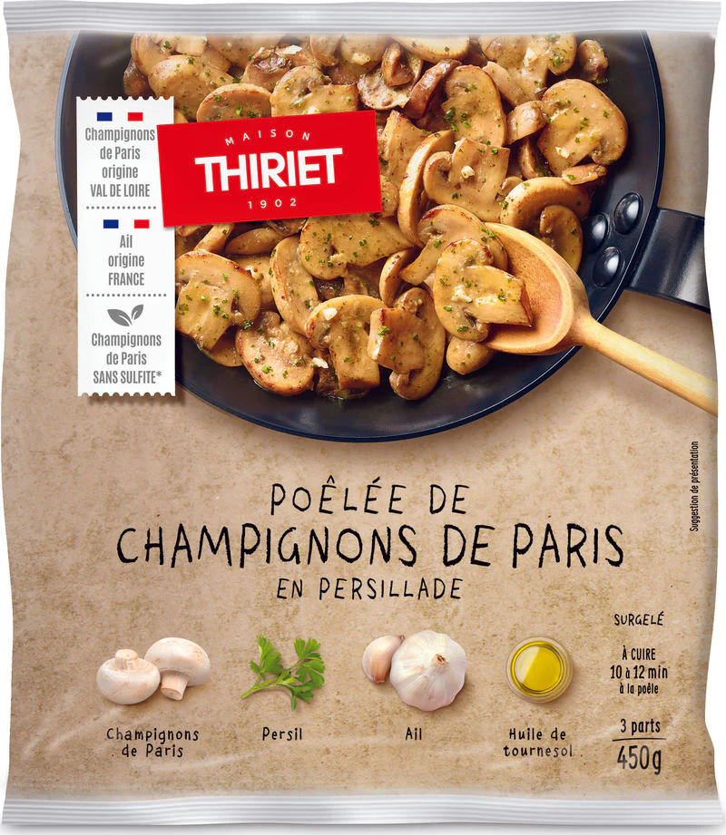 pan-fried button mushroom in persillade 450g 3 portions (#113147)