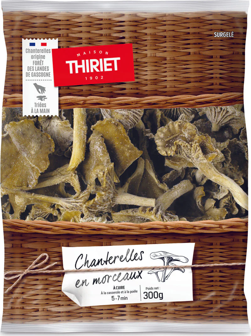 chanterelle mushrooms in pieces 300g 2 portions (#113150)