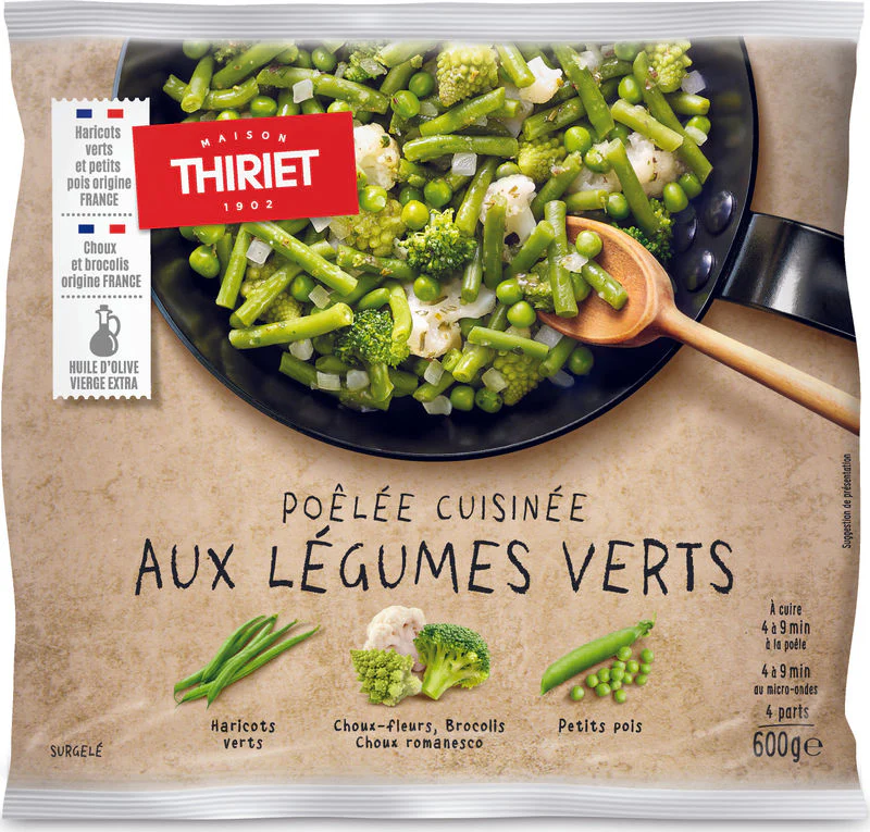 pan-fried mixed green vegetables 600g 4 portions (#113169)