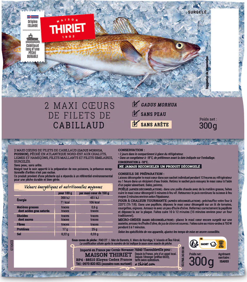 maxi cod fillet heart pieces eco fishing 300g 2 300gx2pc (#113200)