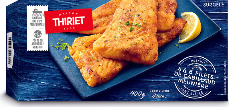 breaded cod fillets meuniere eco fishing 500g 4-5 pieces (#113211)