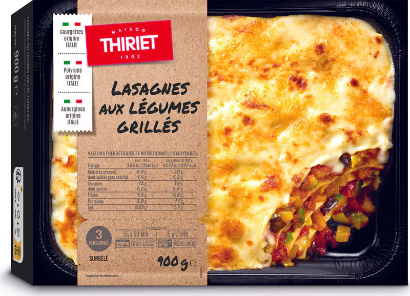 ready-to-eat grilled vegetable lasagne 900g 3-4 portions (#113248)