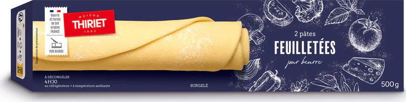 pure butter puff pastry sheets to unroll 500g 2 500gx2pc (#113288)