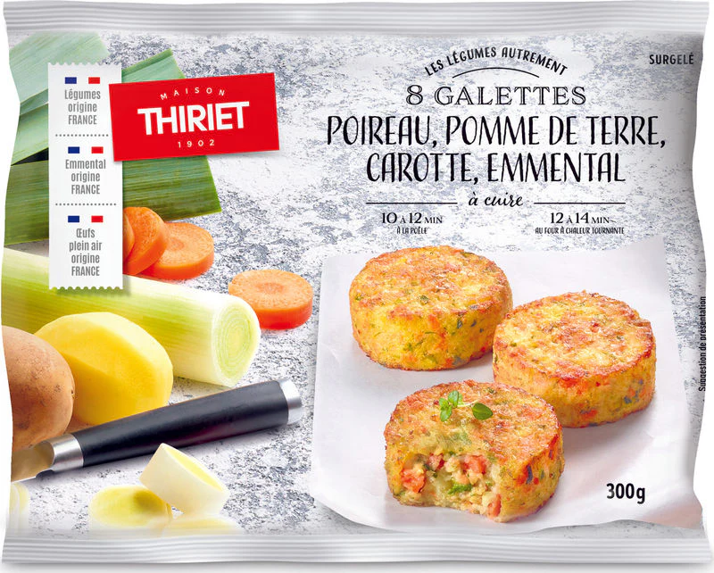 leek potato carrot and emmental patties 300g 8 300gx8pc (#113293)