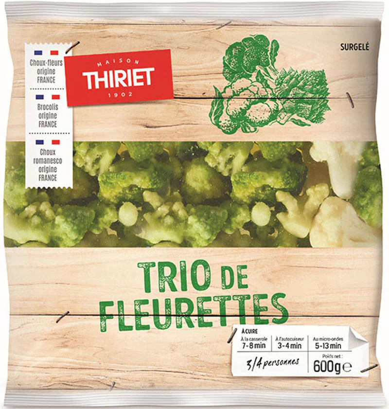 trio of florets broccoli cauliflower romanesco cabage 600g (#113325)