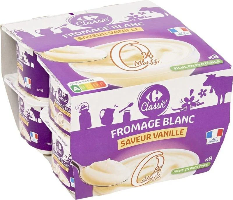 0% fat fres chees vanilla yogurt 8x100g (#113753)