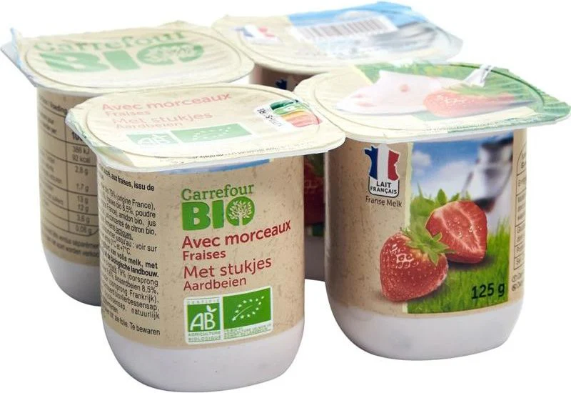 strawberry org yogurt 4x125g (#113756)