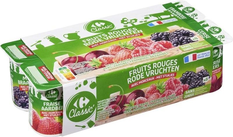 greek red fruits pieces yogurt 8x125g (#113762)