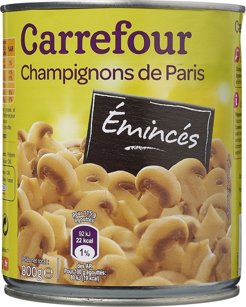 sliced white mushrooms 460g (#115714)