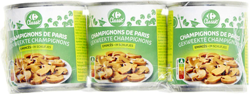 sliced white mushrooms 3x115g (#115716)