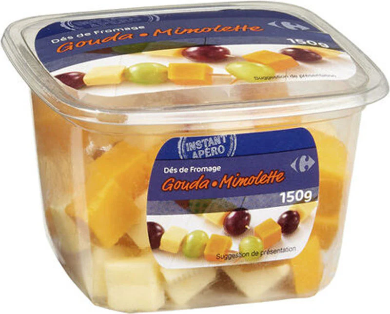 diced gouda and mimolette cheese 150g (#116309)