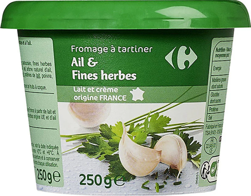 garlic and herbs spread cheese 250g (#116323)