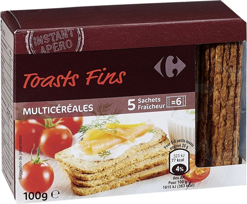 multigrain fine toasts bread 100g (#117584)