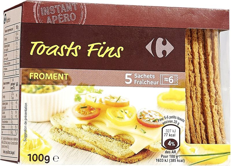 wheat fine toasts bread 100g (#117585)