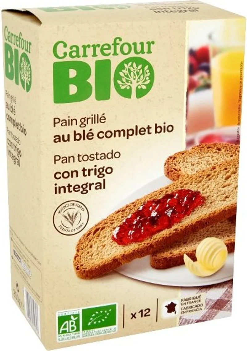 organic whole wheat toasts 250g (#118047)