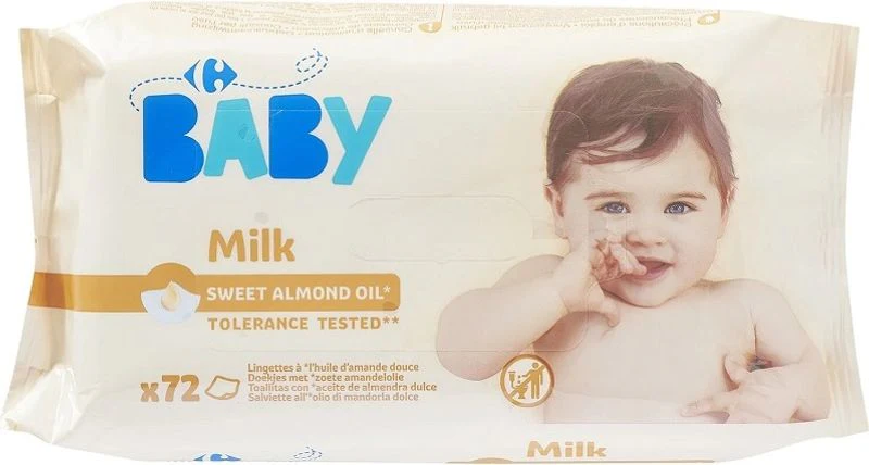 sweet almond oil wipes 70pc (#118370)