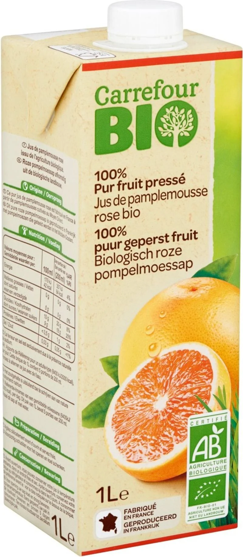 organic pink grapefruit juice 1l (#118446)