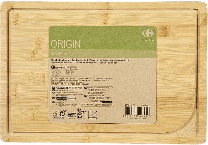 rectangular bamboo cutting board 38x16x2cm \carrefour (#119592)