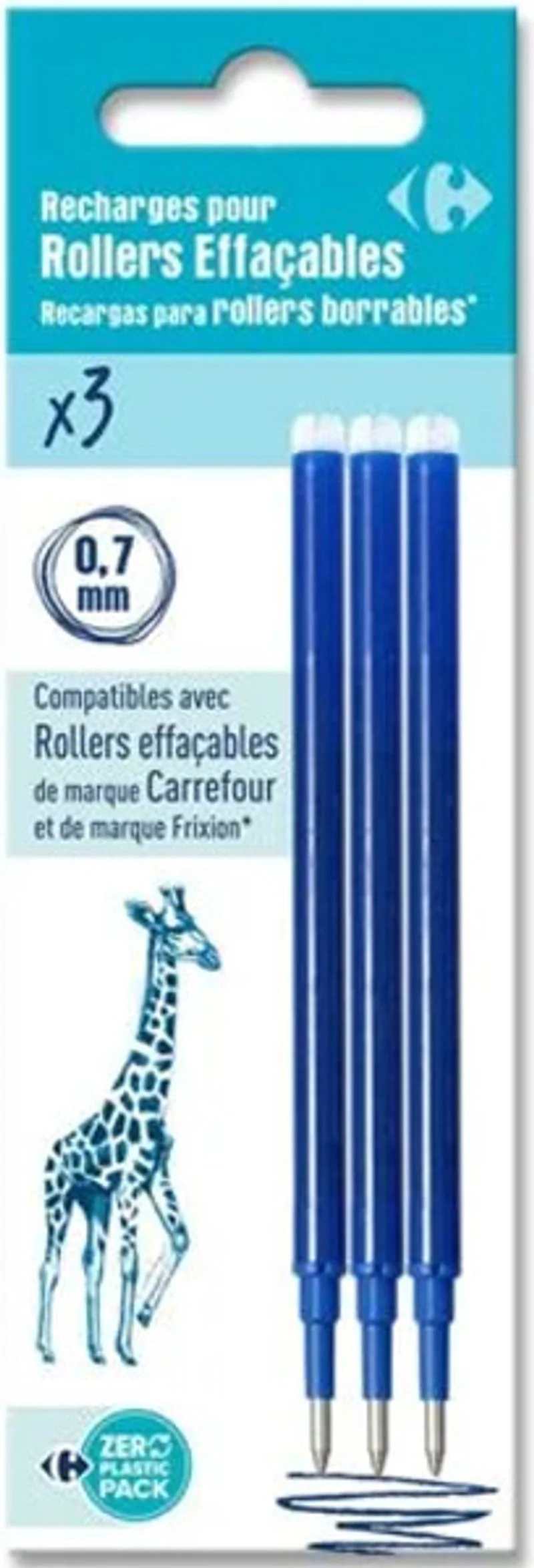 blue erasable rollerball pen refills 3pc (#119810)