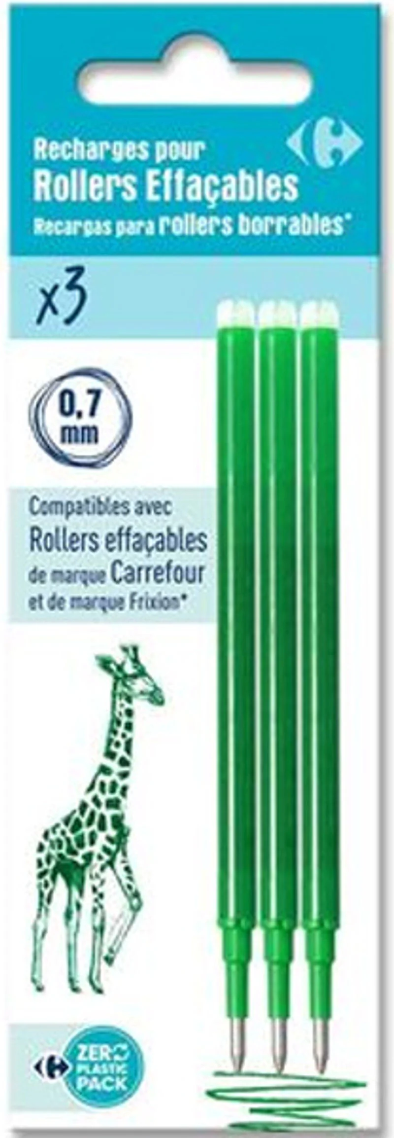 green erasable rollerball pen refills 3pc (#119817)