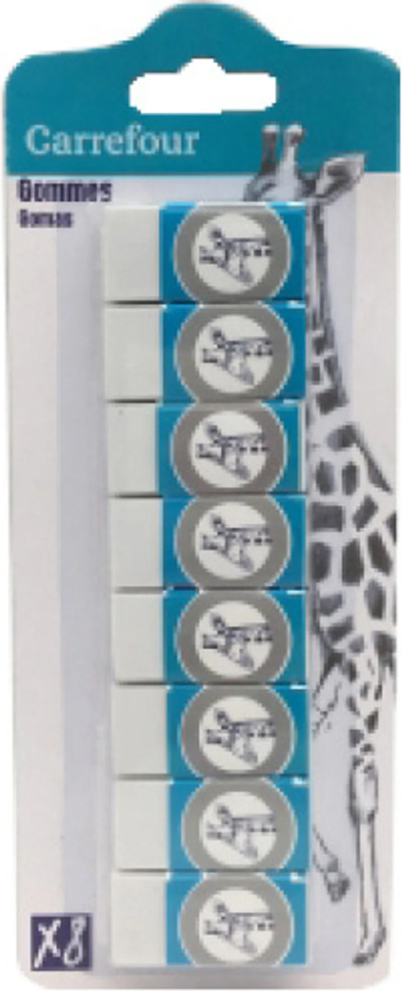 pack of 8 mini eraser 8pc (#119836)
