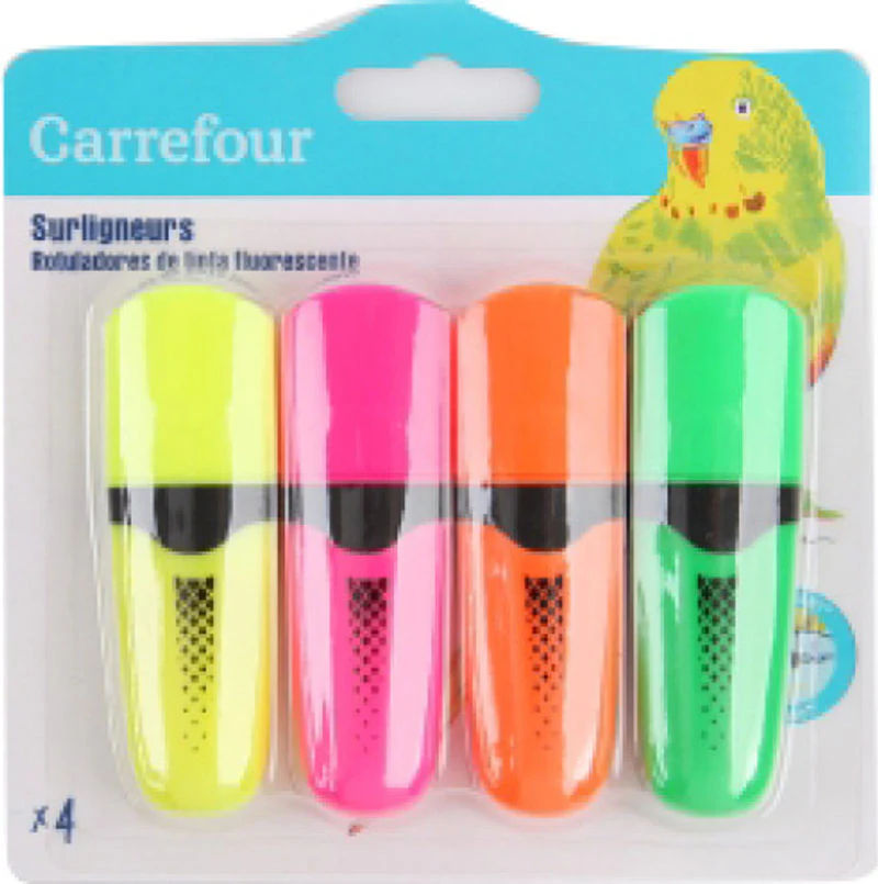 pack of 4 small highlighter assorted 4pc (#119858)