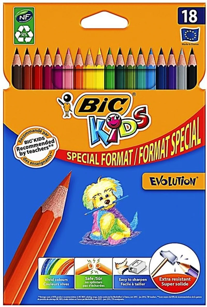 box of 18 colour pencils 18pc (#119865)