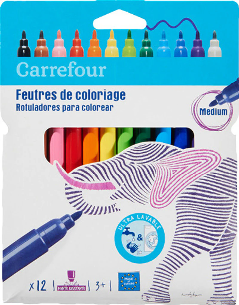 pack of 12 marker pens assorted 12pc (#119874)