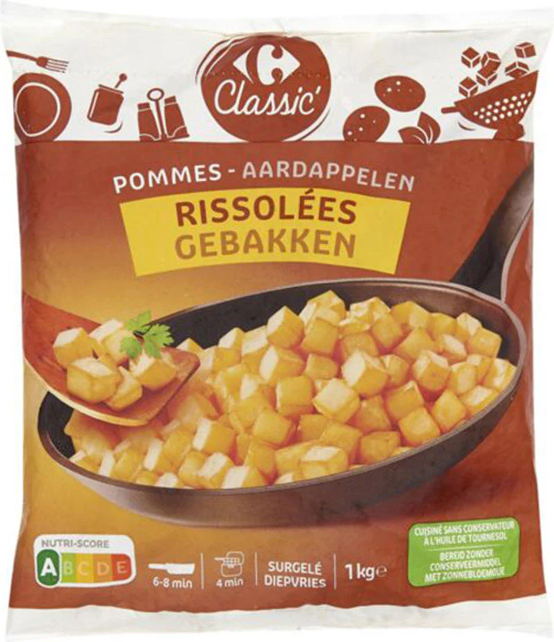 fried potatoes in cubes 1kg (#120143)