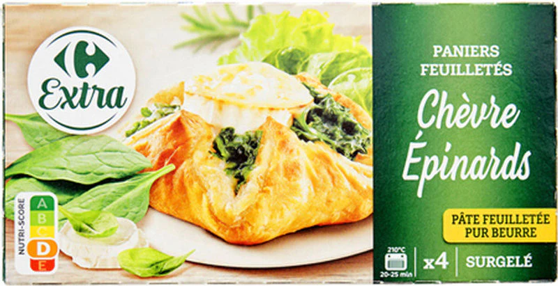 goat cheese spinach puffs 4x100g (#120196)