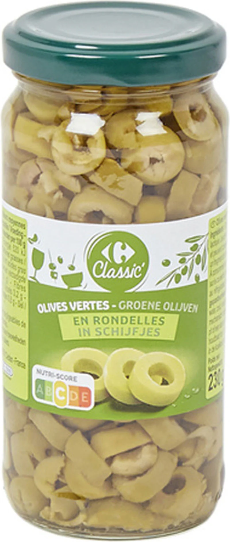 sliced green olives 230g (#120299)