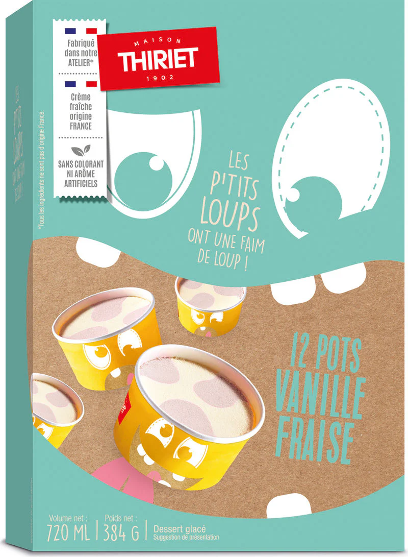 ice cream cups vanilla-strawberry 384g 384gx12pc (#120641)