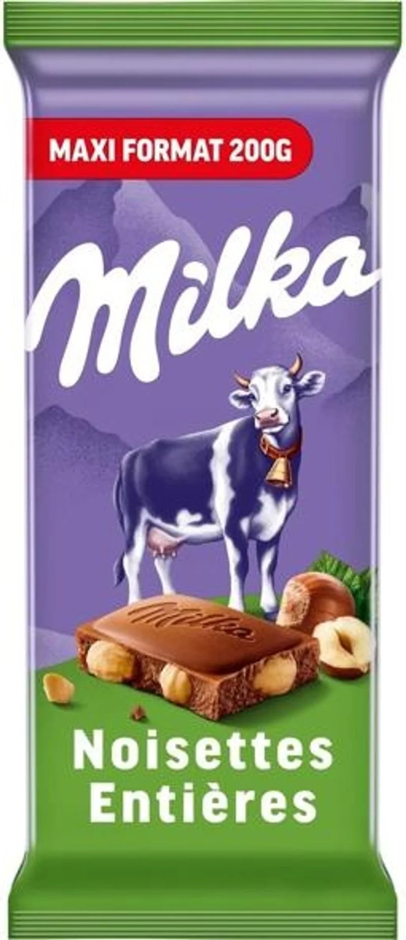 MILK CHOCOLATE BAR WITH WHOLE HAZELNUTS 200G (#122338)