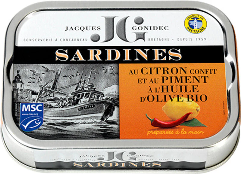 organic sardines lemon chili 115g (#122534)