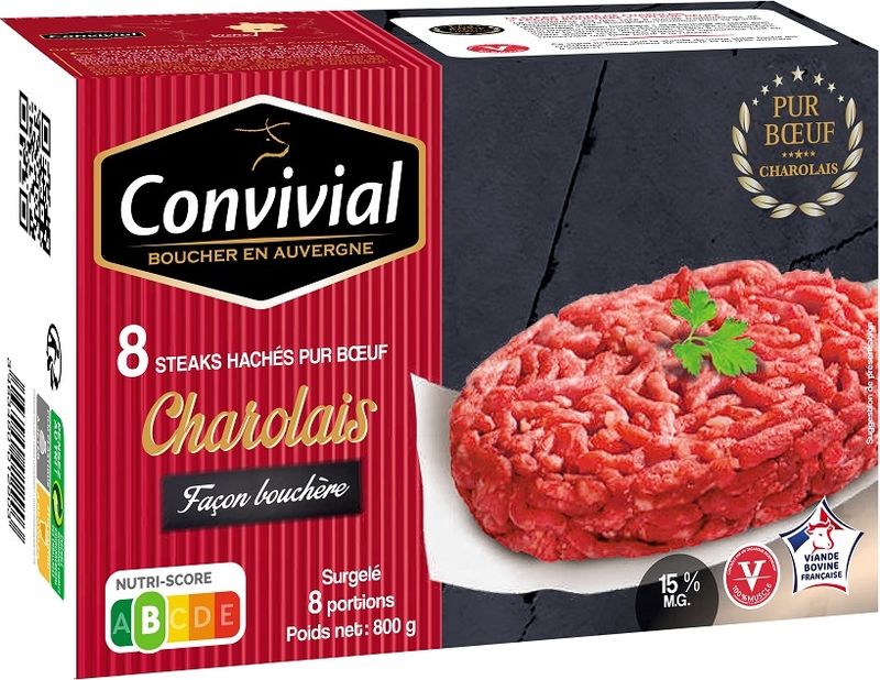 pure beef charolais patties 8x100g (#122714)