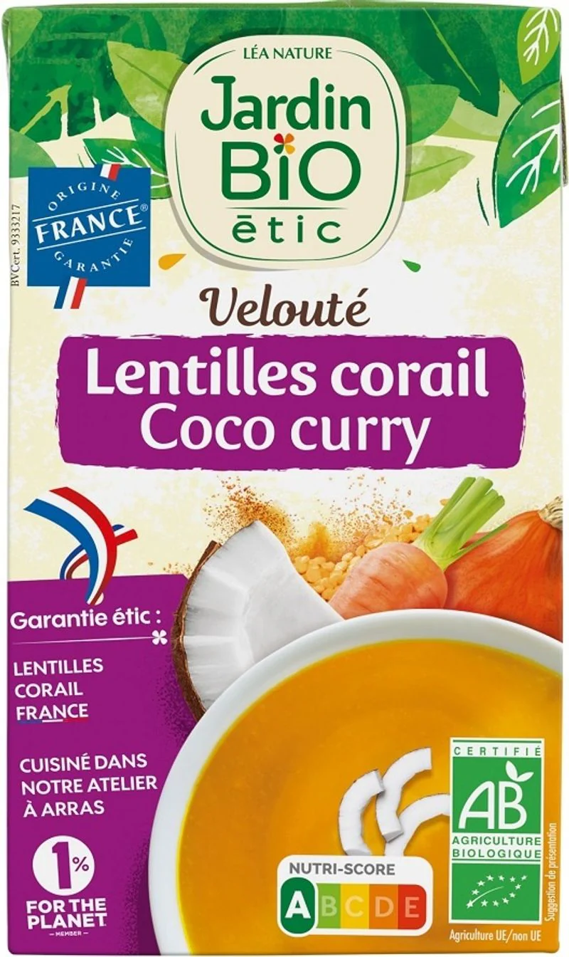 organic red lentil coconut curry soup 1l (#123555)