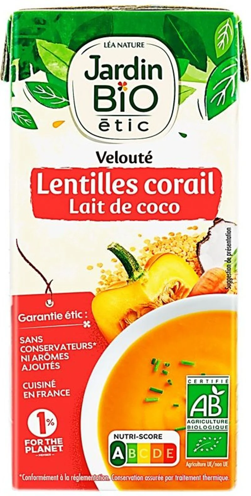 coral lentil coconut milk veloutã‰ 33cl (#123559)