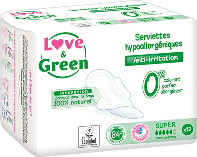 ecological super sanitary pads 12pc (#124766)