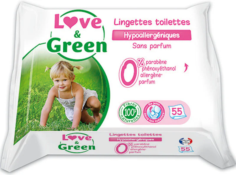 organic flushable baby wipes 55pc (#124785)