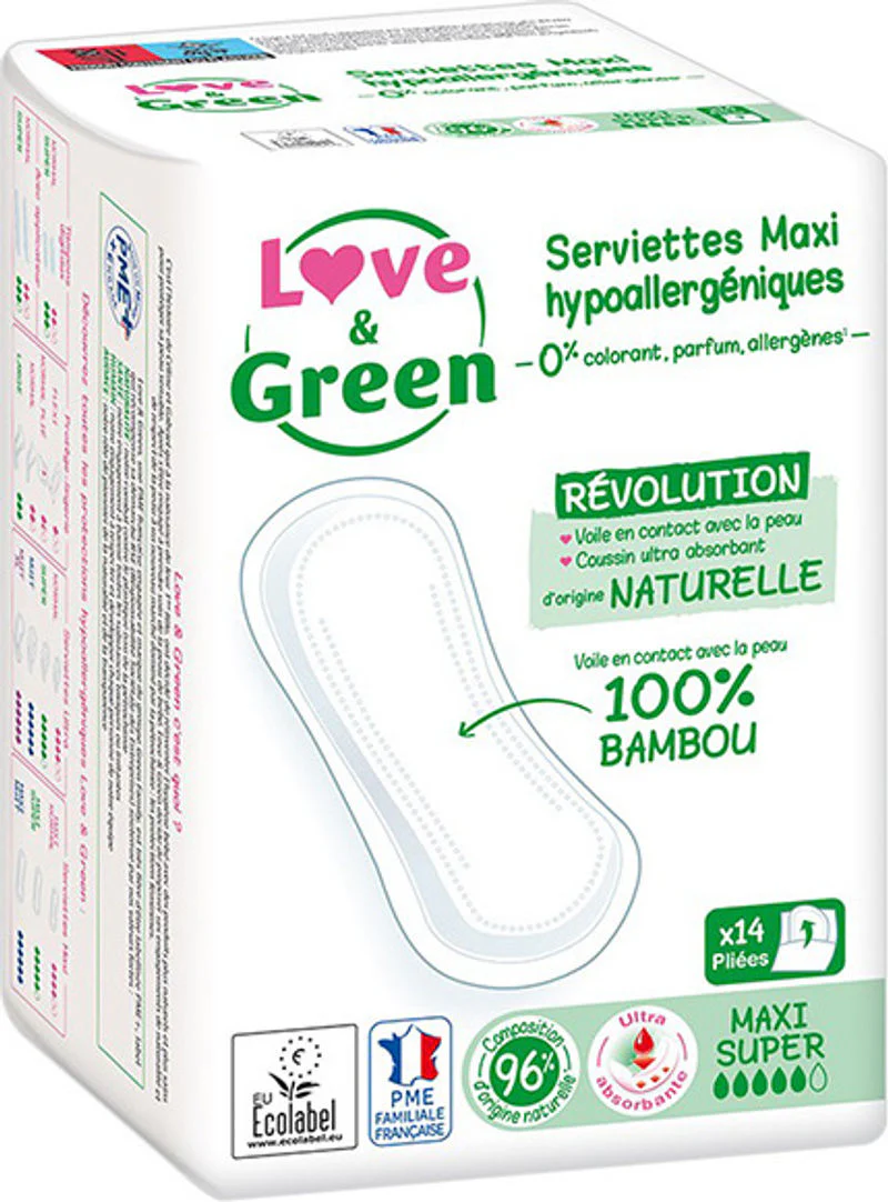 maxi super eco sanitary pads 14pc (#124791)
