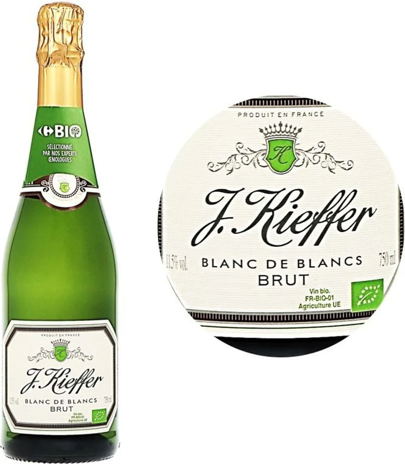 ORGANIC SPARKLING WHITE WINE MOUSSEUX BLANC DE BLANCS BRUT 75CL (#125578)
