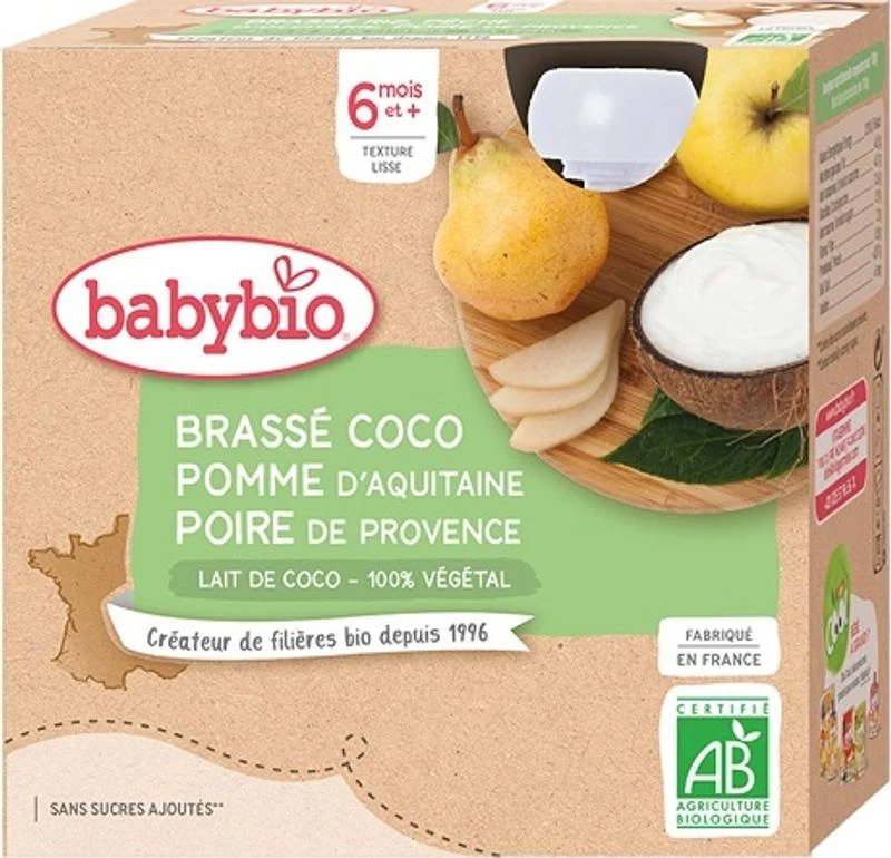 organic coconut apple pear yogurt 4x85g (#125641)