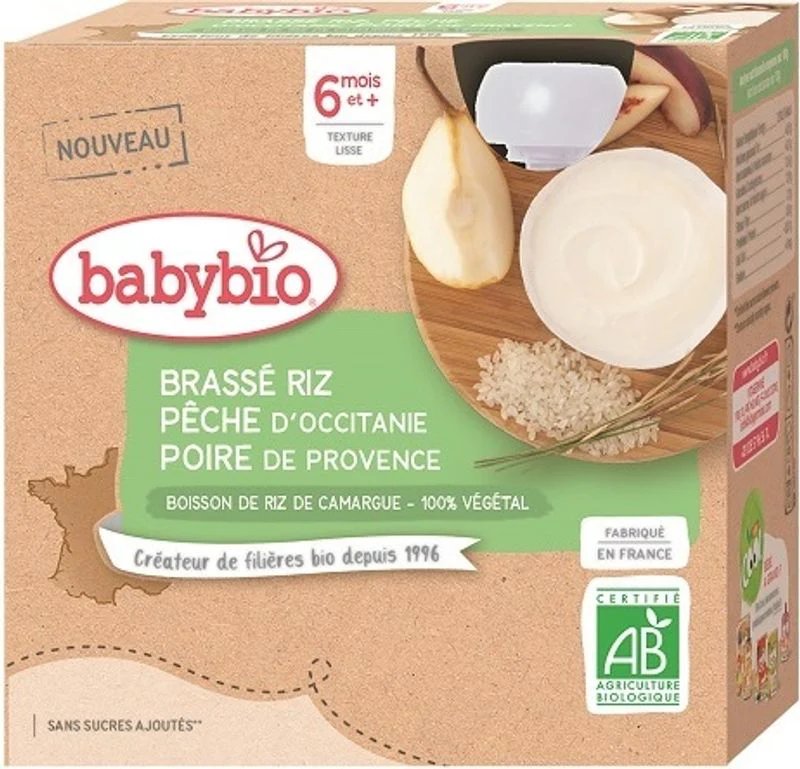 organic peach pear rice yogurt 4x85g (#125655)