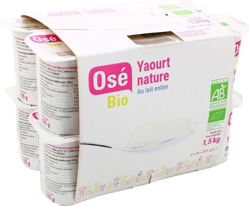 org plain yoghurt whole milk 12x125g (#125774)