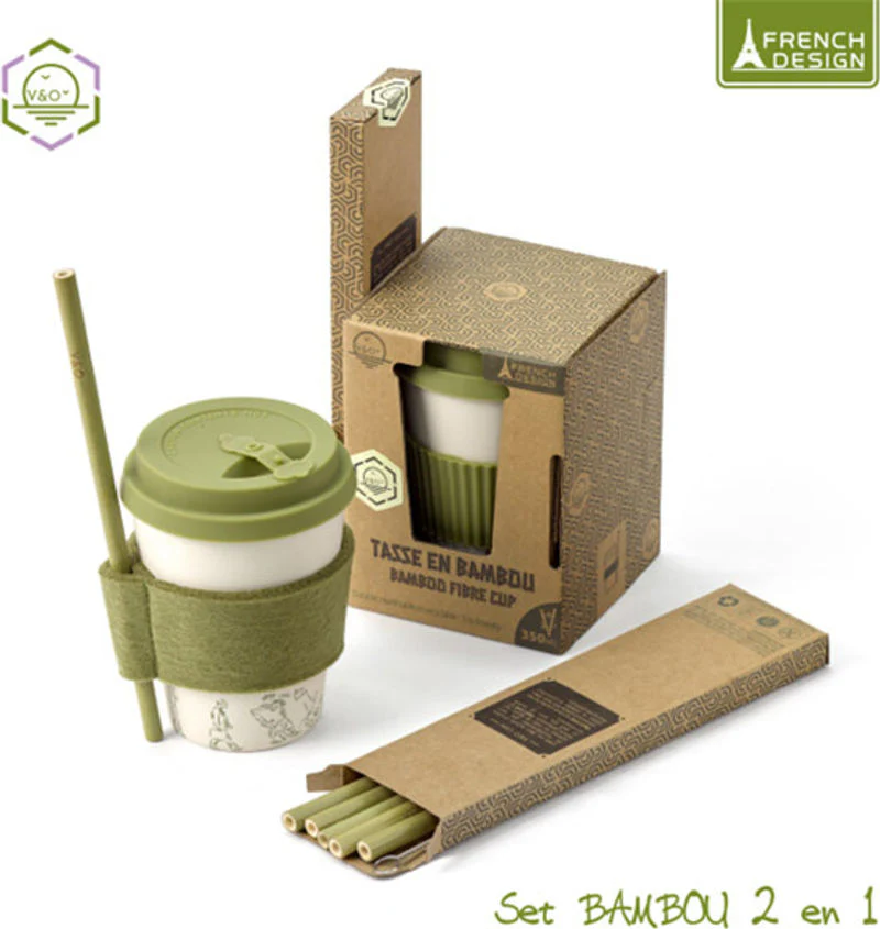 2in1 bamboo cup with 6 straws \vo care (#125787)