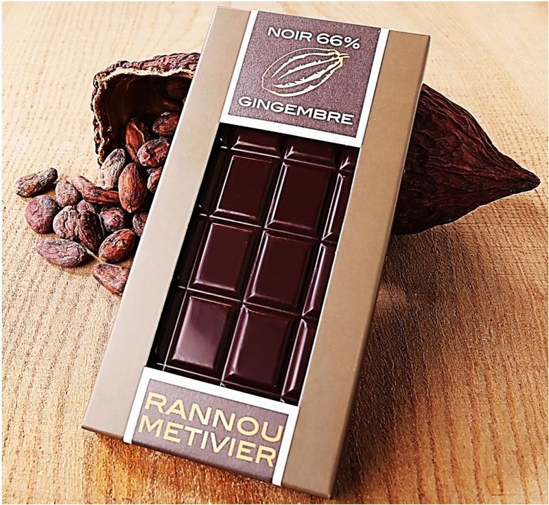 ECUADOR DARK CHOCOLATE 66% GINGER BAR 100G (#125934)