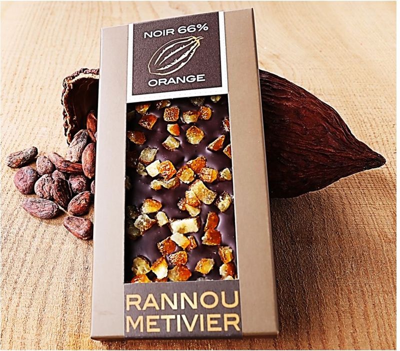 ECUADOR DARK CHOCOLATE 66% ORANGE BAR 100G (#125937)