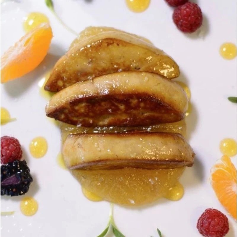 raw duck foie gras escalope 2x50g / jean larnaudie (#126023)